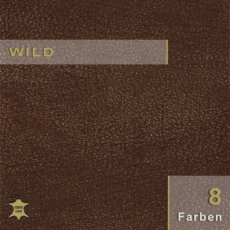 Wild | Wasserbüffelleder Wild Wasserbüffelleder - Naturbelassenes Vintage-Leder mit robuster, nubukierter Oberfläche.