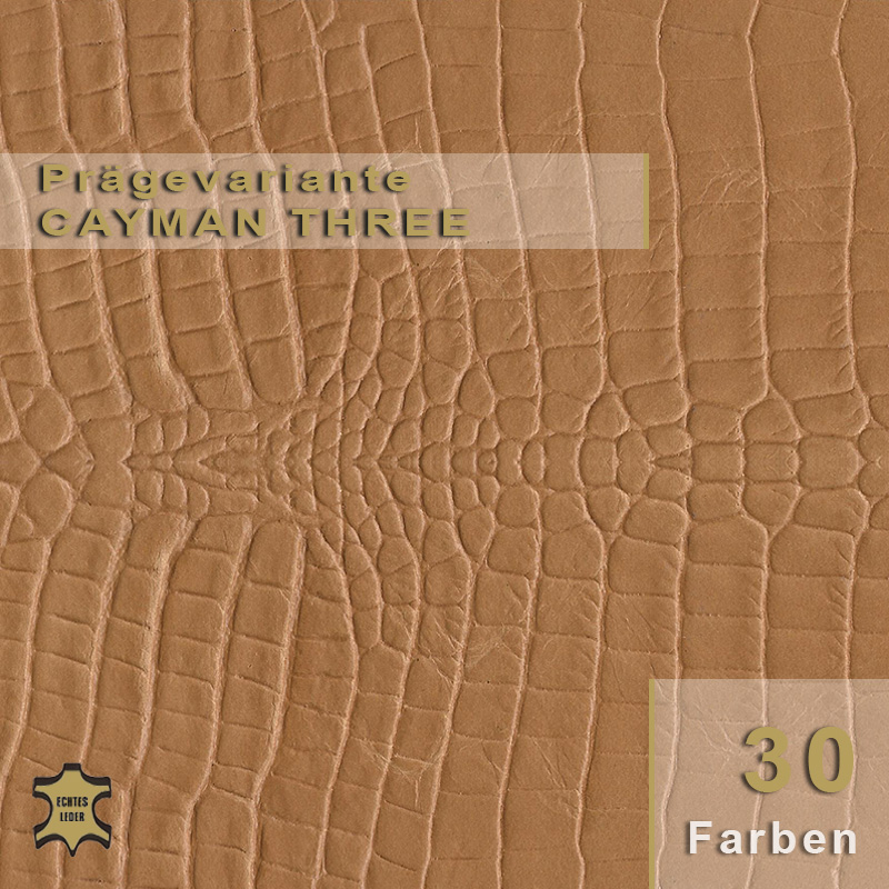 Design-Leder | Cayman Optik (Lederprägung Cayman Three) Design-Leder | Cayman Optik (Lederprägung Cayman Three)