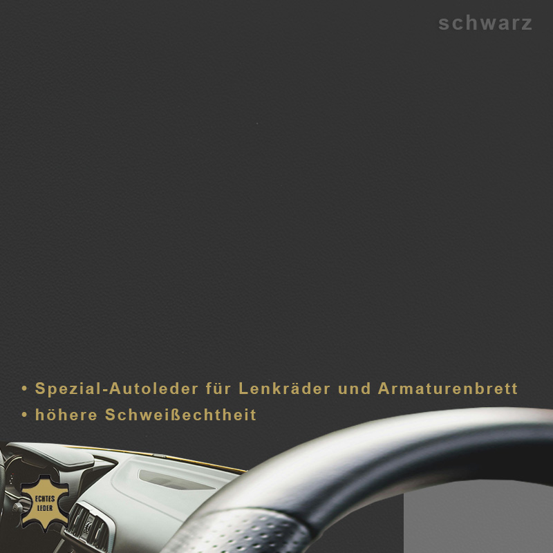 Lenkradleder | Armaturenbrettleder Nappa schwarz Lenkradleder | Armaturenbrettleder Nappa schwarz