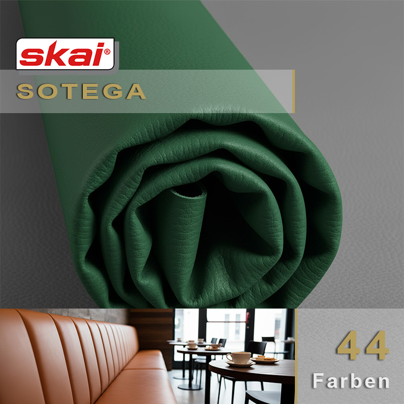 skai® Sotega skai Sotega Kunstleder - Softnappa-Optik mit klassischer Ledernarbung für hochwertige Objektanwendungen.