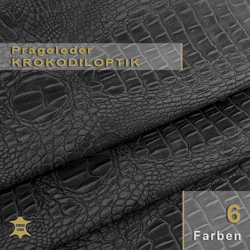 Krokodil-Optik – Luxuriöses Design auf feinstem Nappa. Exklusives Nappaleder in Krokodiloptik für luxuriöse Accessoires und modische Akzente aus echtem Leder.