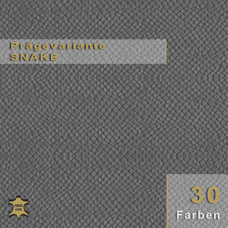 Design-Leder Snake (Schlange) Design-Leder in Schlangen-Optik für exklusive Reptil-Ästhetik bei Mode-Accessoires.