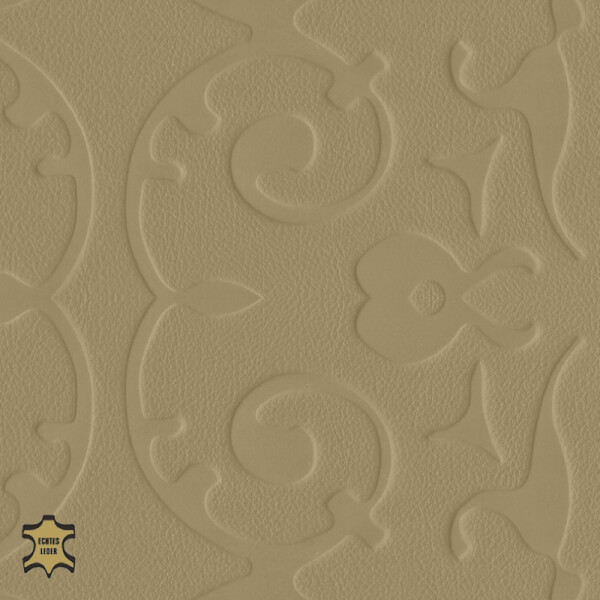 Echtleder | Ornamentoptik (Lederprägung Antique) brown beige