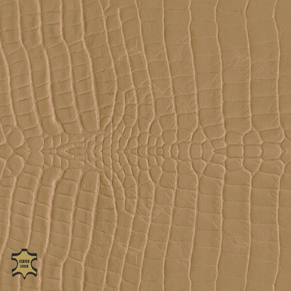 Echtleder | Cayman Optik (Lederprägung Cayman Three) brown beige